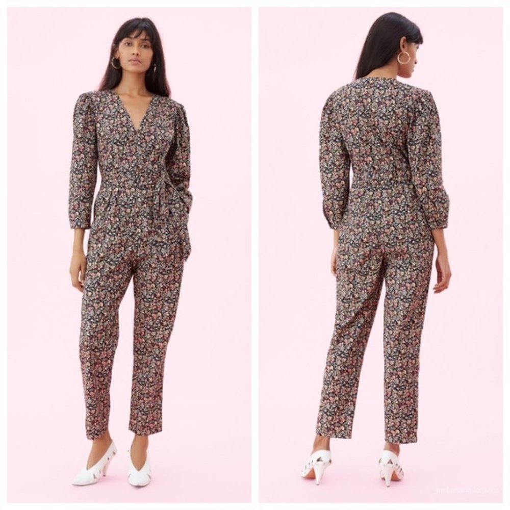 Rebecca Taylor Floral Jumpsuit - Black and Pink